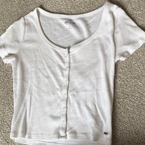 Hollister white scoop neck tee